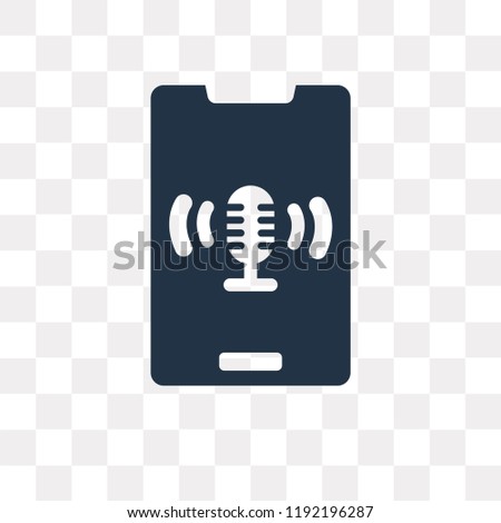 Voice control vector icon isolated on transparent background, Voice control transparency concept can be used web and mobile