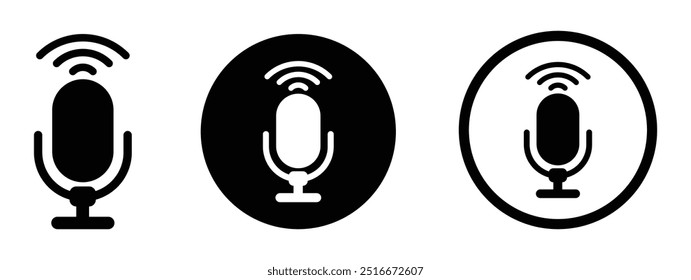 Ícones vetoriais de controle de voz. Ícone de controle de voz