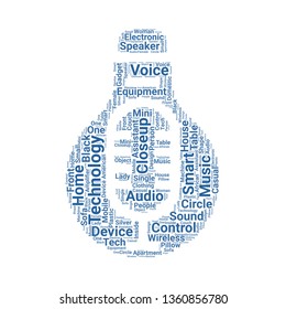 voice control word cloud. tag cloud about voice control.