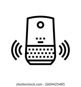 voice controlled assistant smart home line icon vector. voice controlled assistant smart home sign. isolated contour symbol black illustration