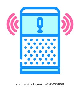 Asistente controlado por voz Icono de color de hogar inteligente Vector. Asistente controlado por voz Signo de hogar inteligente. Ilustración de símbolo aislado