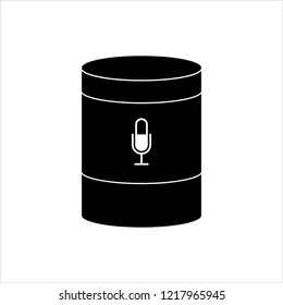 Voice Controlled Speaker Icon, Artificial Intelligence Vector Art Illustration