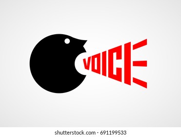 Voice. Crying Man. Vector Lettering RGB Global Color