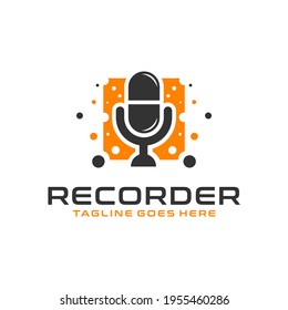 Voice data recorder modern logo design