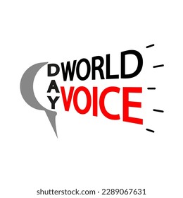 Voice Day Welt Megaphon, Vektorgrafik.