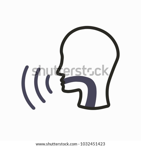 Voice emitting sound through voice chords with face