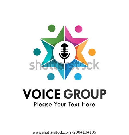 Voice group logo template illustration