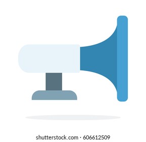 Voice horn flat material design isolated on white