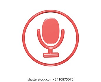 Voice icon 3d render illustration