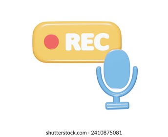 Voice icon 3d render illustration