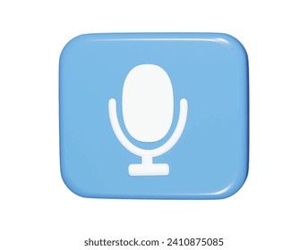 Voice icon 3d render illustration