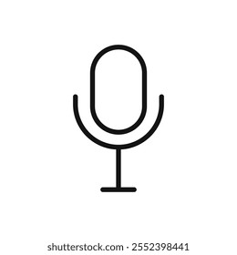 Voice-Symbol schwarz-weißes Vektorumrisszeichen