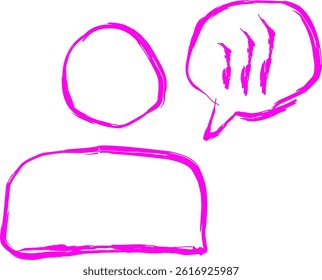 voice icon in doodle style. purple line scribble icon