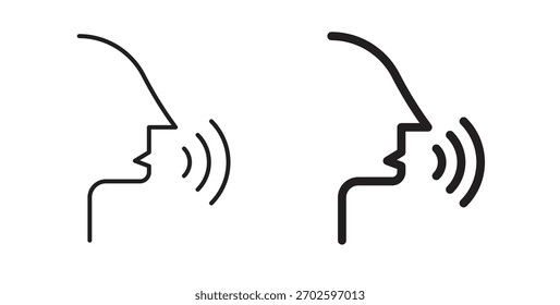 Icono de voz con trazo editable y paquete de Vector plano