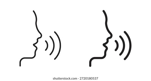 Icono de voz en diseño de línea. Sencillo Vector de iconos