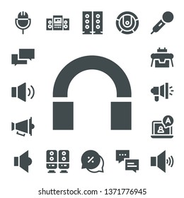 voice icon set. 17 filled voice icons.  Simple modern icons about  - Microphone, Chat, Volume, Audio, Speaker, Robot, Megaphone, Loudspeaker, Speakers