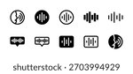 Voice Icon Set Line and Solid style for Audio Control