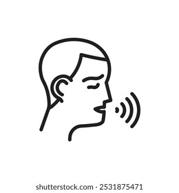 Icono de voz Simple contorno delgado