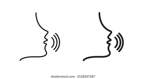 Ícone de voz em estilo sólido e traçado.