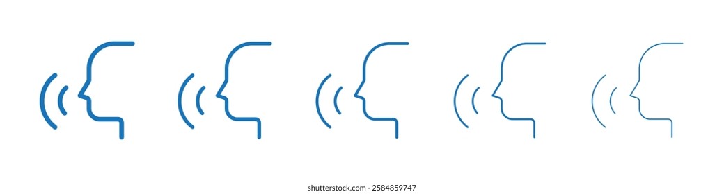 Voice icon Symbol collection thin outline set