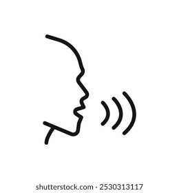 Voice icon Thin line art isolated