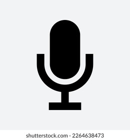 Voice icon. Vector illustration. Sign. Symbol. Button. Element. Silhouette. Isolated on white background.