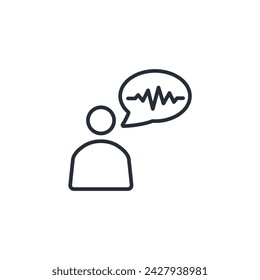 Sprachsymbol. vektorbearbeitbares Strich-/lineares Stilzeichen zur Verwendung im Webdesign, logo.Symboldarstellung.