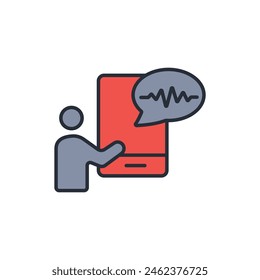 Voice icon. vector.Editable stroke.linear style sign for use web design,logo.Symbol illustration.
