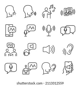 Voice icons set . Voice pack symbol vector elements for infographic web