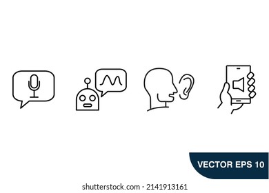 Voice  icons set . Voice  pack symbol vector elements for infographic web