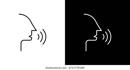 Símbolo de Vector de iconos de voz con líneas de trazo editables para Diseños web