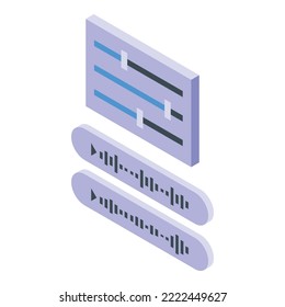 Voice id access icon isometric vector. Signature contract. Digital agreement