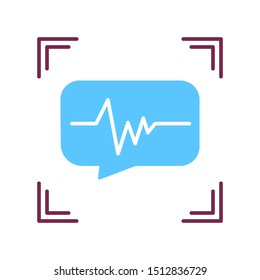 Voice identification color line icon. Recognition system of person. Concept of: authorization, dna system, scientific technology, scanning. Biometric identification element