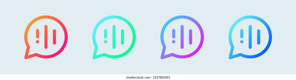 Voice line icon in gradient colors. Sound wave signs vector illustration.