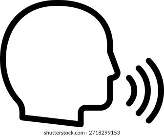 Vector de ilustración de icono de línea de voz