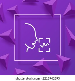 Voice line icon. Voice message, voice input, song, speech, conversation, sound track, music, notes, recording. Talk concept. Vector line icon for Business and Advertising
