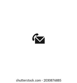 voice mail black icon isolated white background, for web, app, and presentation 