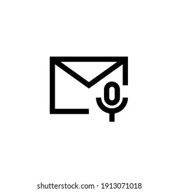 Voice mail symbol icon in outline style. Message and email symbols with conditions. Vector