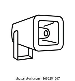icono de contorno del megáfono de voz. Megáfono de voz vectorial en estilo de contorno aislado en fondo blanco. Elemento para web, juegos y publicidad