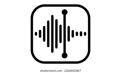 Voice memos app icon to recognize anyone voice. Flat vector graphic.