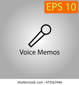 Voice Memos icons phone, tablet, laptop eps 10
