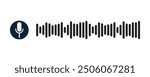 Voice message and audio chat wave icon, record chat button, online voice chat with sound wave icon vector illustration.
