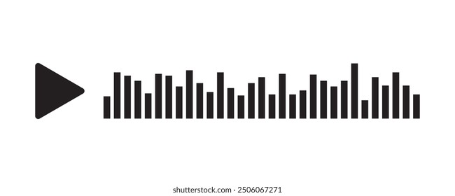 Voice message and audio chat wave icon, record chat button, online voice chat with sound wave icon vector illustration.