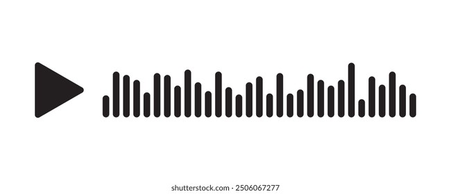 Voice message and audio chat wave icon, record chat button, online voice chat with sound wave icon vector illustration.