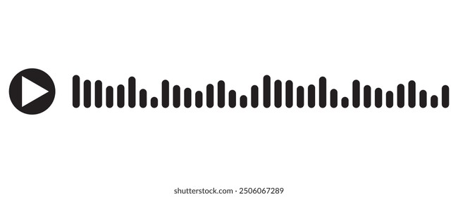 Voice message and audio chat wave icon, record chat button, online voice chat with sound wave icon vector illustration.