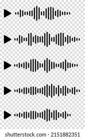 Sprachnachricht. Audiowellensymbol, Song-Podcast auf transparentem Hintergrund. Vektorgrafik