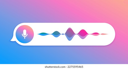 Voice message bubble, audio chat or messenger interface, vector UI UX. Voice message bubble of audio chat record play record for mobile phone messenger