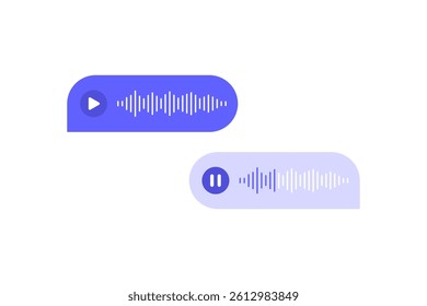Voice message bubble icon with sound wave vector illustration