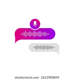 Voice Message Bubble Icon with Sound Wave, Audio Chat Symbol, Modern Illustration for Messaging Apps