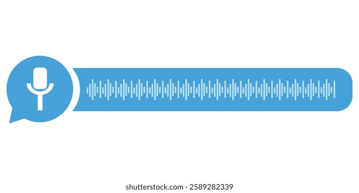 Voice message bubble with a sound wave and microphone symbol, representing a voice recording feature in digital communication platforms